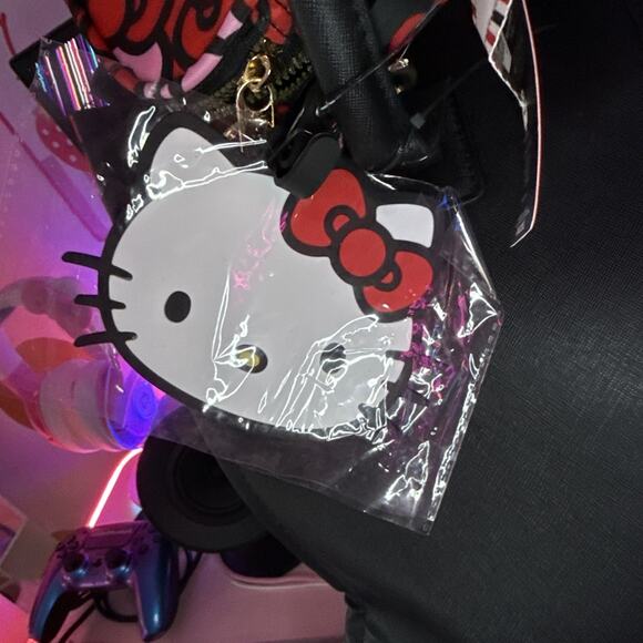 Sanrio Hello Kitty Tote Travel Weekender Luggage Bag Tag Bows Crossbody 3 Piece - Picture 6 of 16